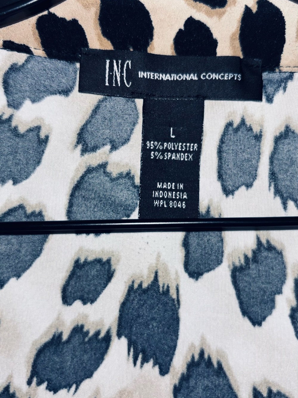 INC International Concepts Leopard-Print Trench Coat - Black & Cream
